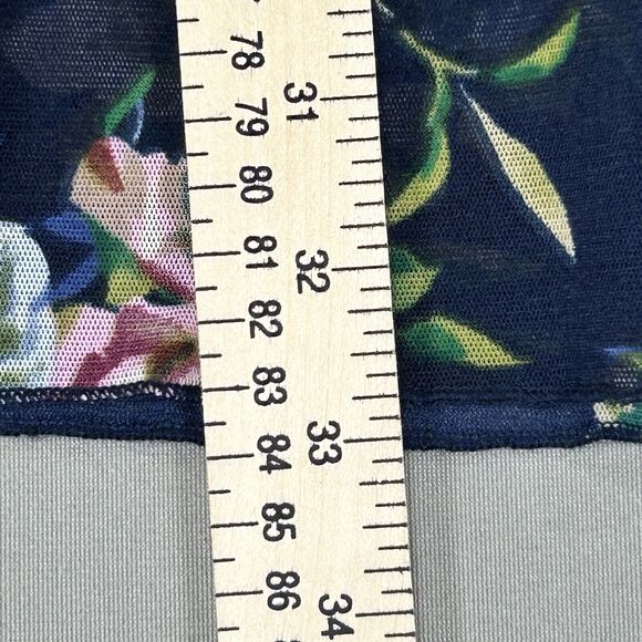 Torrid Dress Women's 1 1X Blue Knee Length One Shoulder Floral Beach Cottagecore - Picture 9 of 13